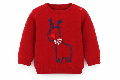 George Baby Red Polka Dot  Pullover Jumper Size 3-6 Months  - Christmas Reindeer