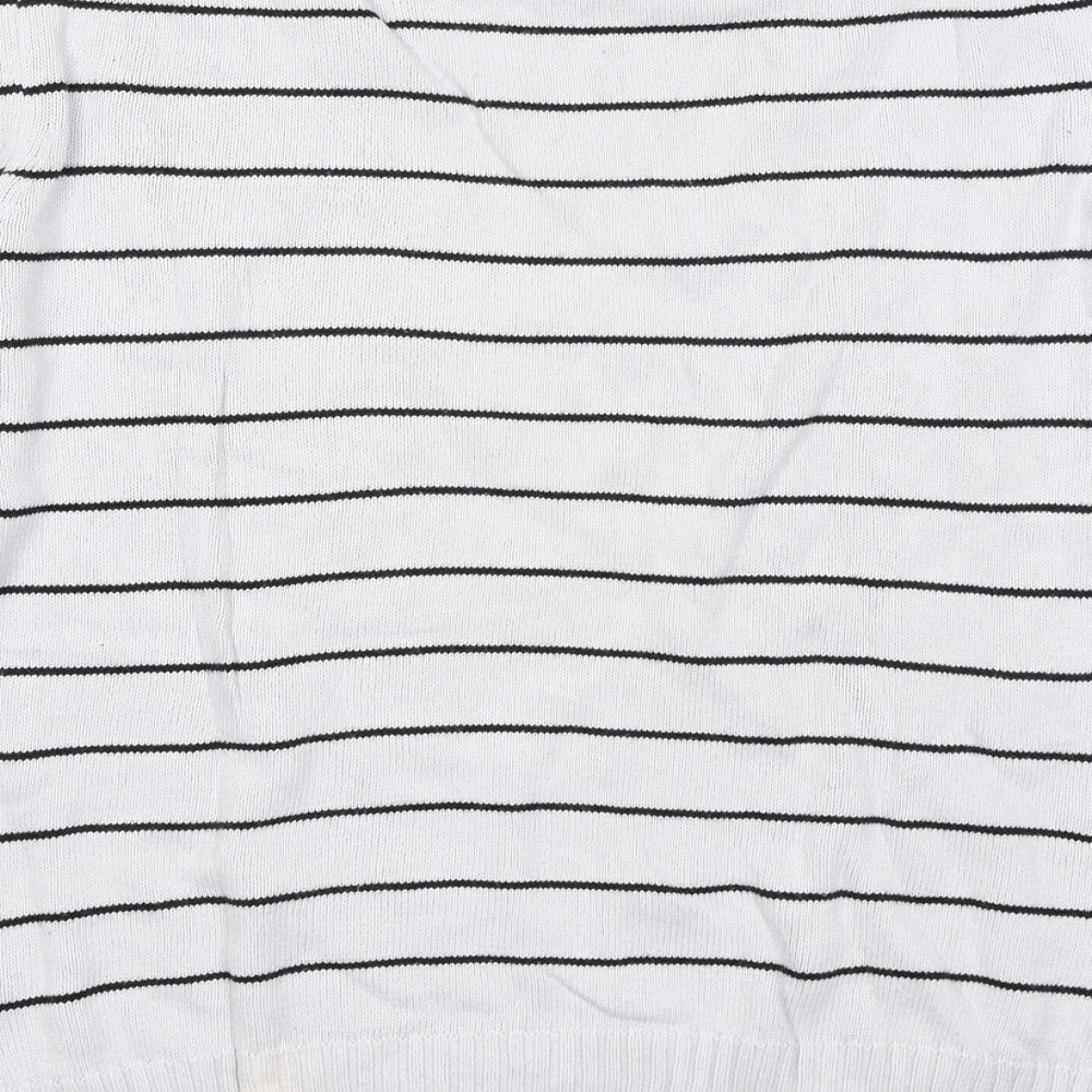 H&M L.O.G.G Mens Grey Striped  Pullover Jumper Size L