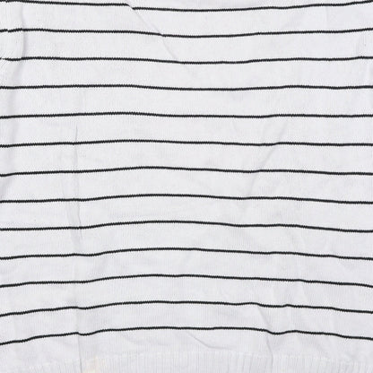 H&M L.O.G.G Mens Grey Striped  Pullover Jumper Size L