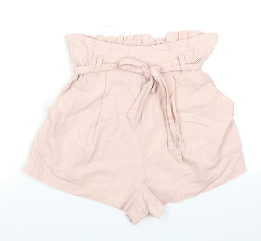 Divided Womens Pink   Paperbag Shorts Size 6