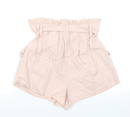 Divided Womens Pink   Paperbag Shorts Size 6