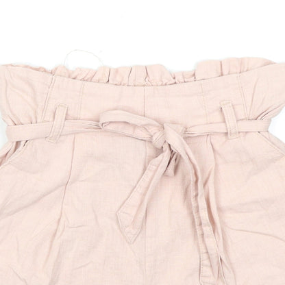 Divided Womens Pink   Paperbag Shorts Size 6