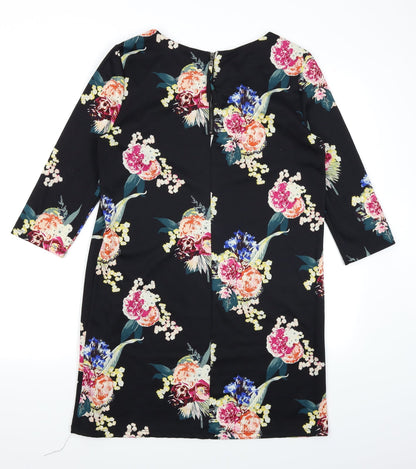H&M Womens Black Floral  A-Line  Size M