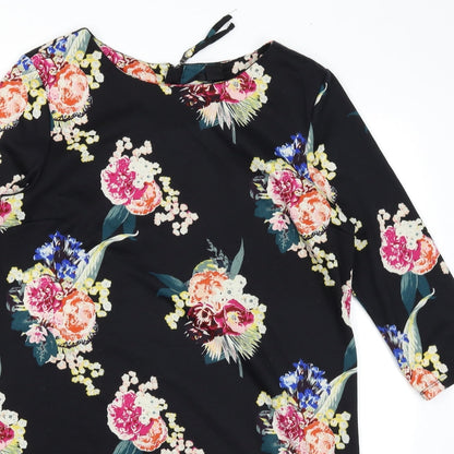 H&M Womens Black Floral  A-Line  Size M