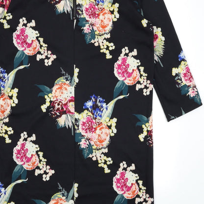 H&M Womens Black Floral  A-Line  Size M