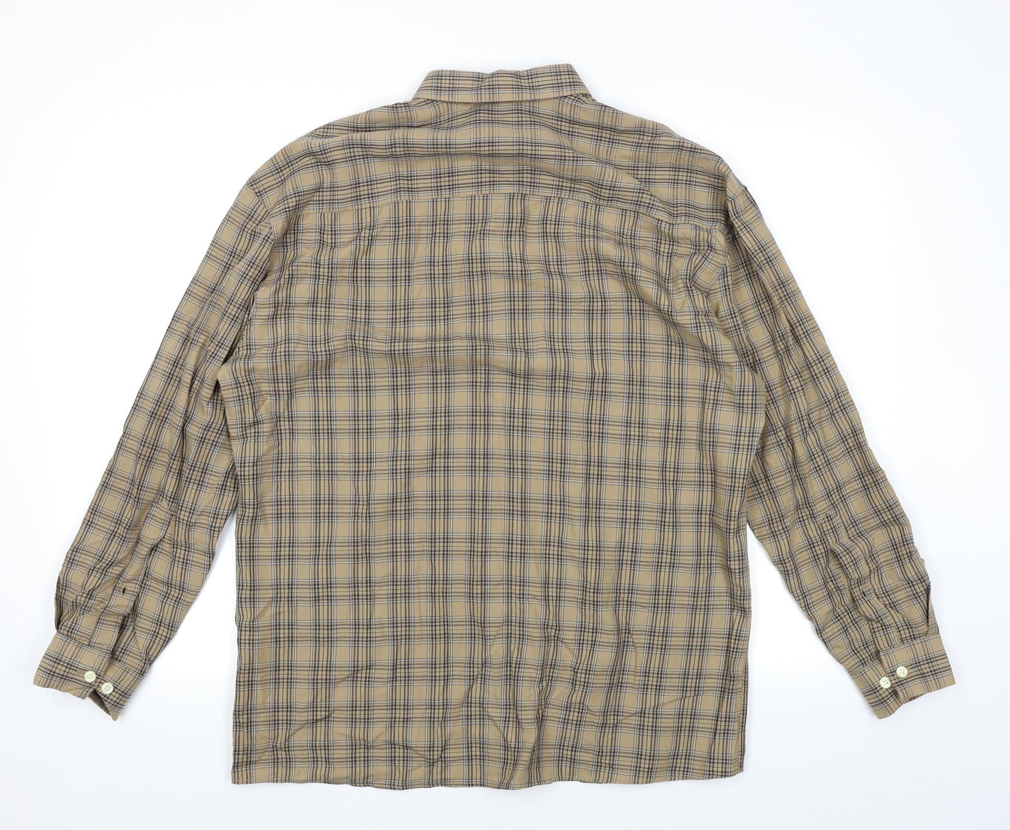 Mens UK Size S Mennace Brown  Button-Up Long Sleeve Casual Shirt