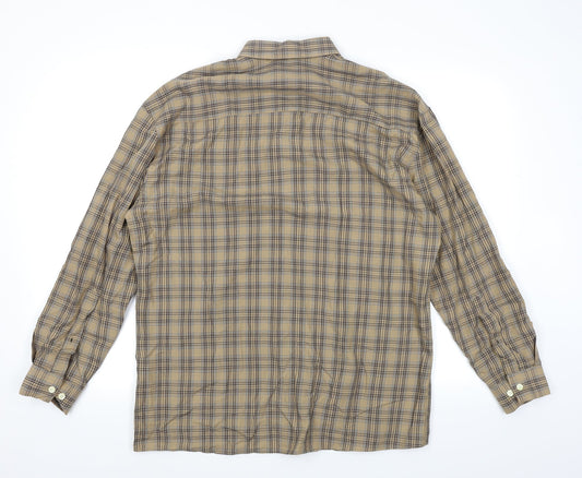 Mens UK Size S Mennace Brown  Button-Up Long Sleeve Casual Shirt