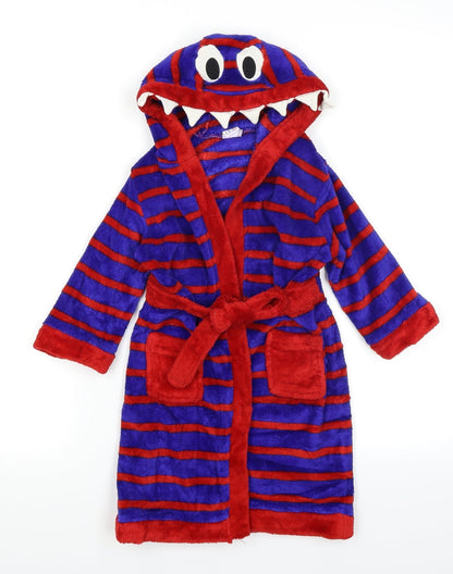 Mini Club Boys Blue Striped   Robe Size 2-3 Years  - Monster