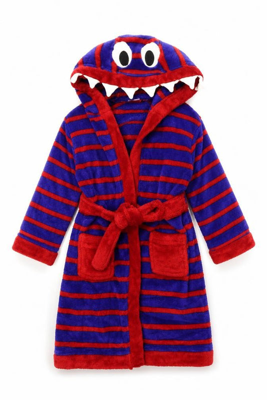 Mini Club Boys Blue Striped   Robe Size 2-3 Years  - Monster
