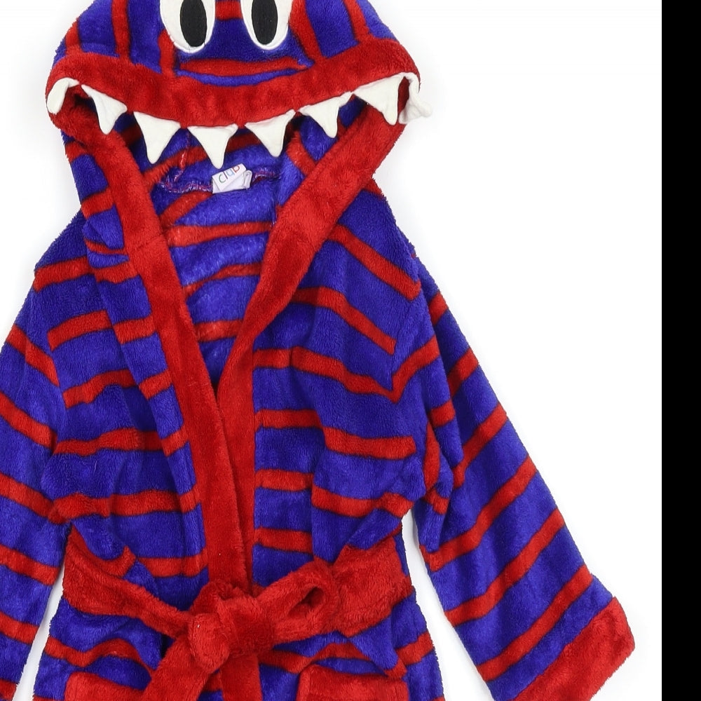 Mini Club Boys Blue Striped   Robe Size 2-3 Years  - Monster