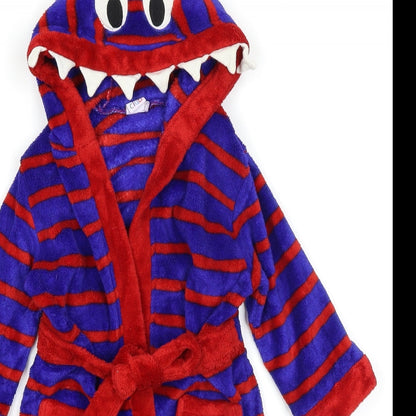Mini Club Boys Blue Striped   Robe Size 2-3 Years  - Monster