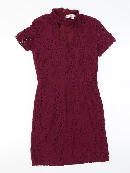 petites Womens Purple Floral  A-Line  Size 6