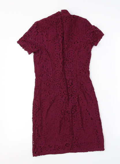 petites Womens Purple Floral  A-Line  Size 6