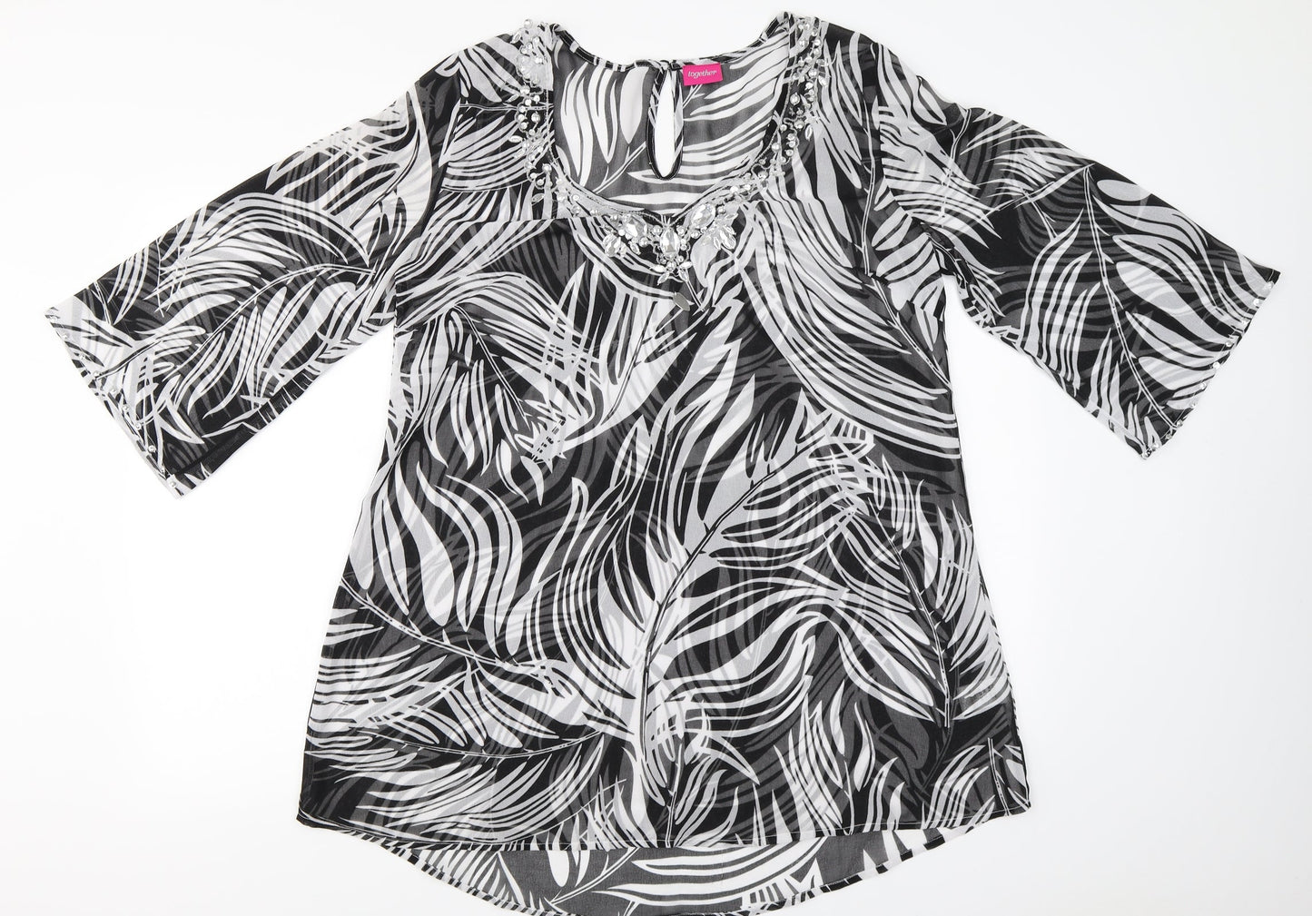 Womens UK Size 12 Together Black Basic Blouse