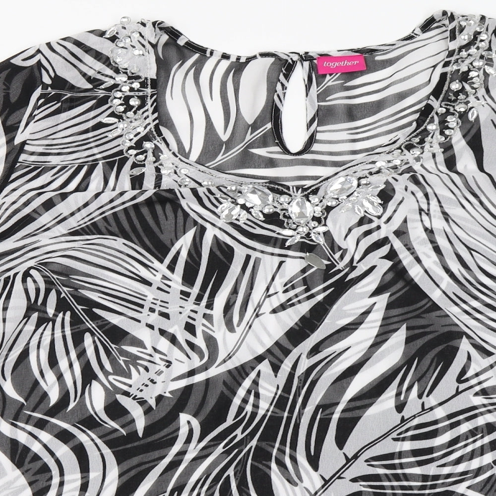 Womens UK Size 12 Together Black Basic Blouse