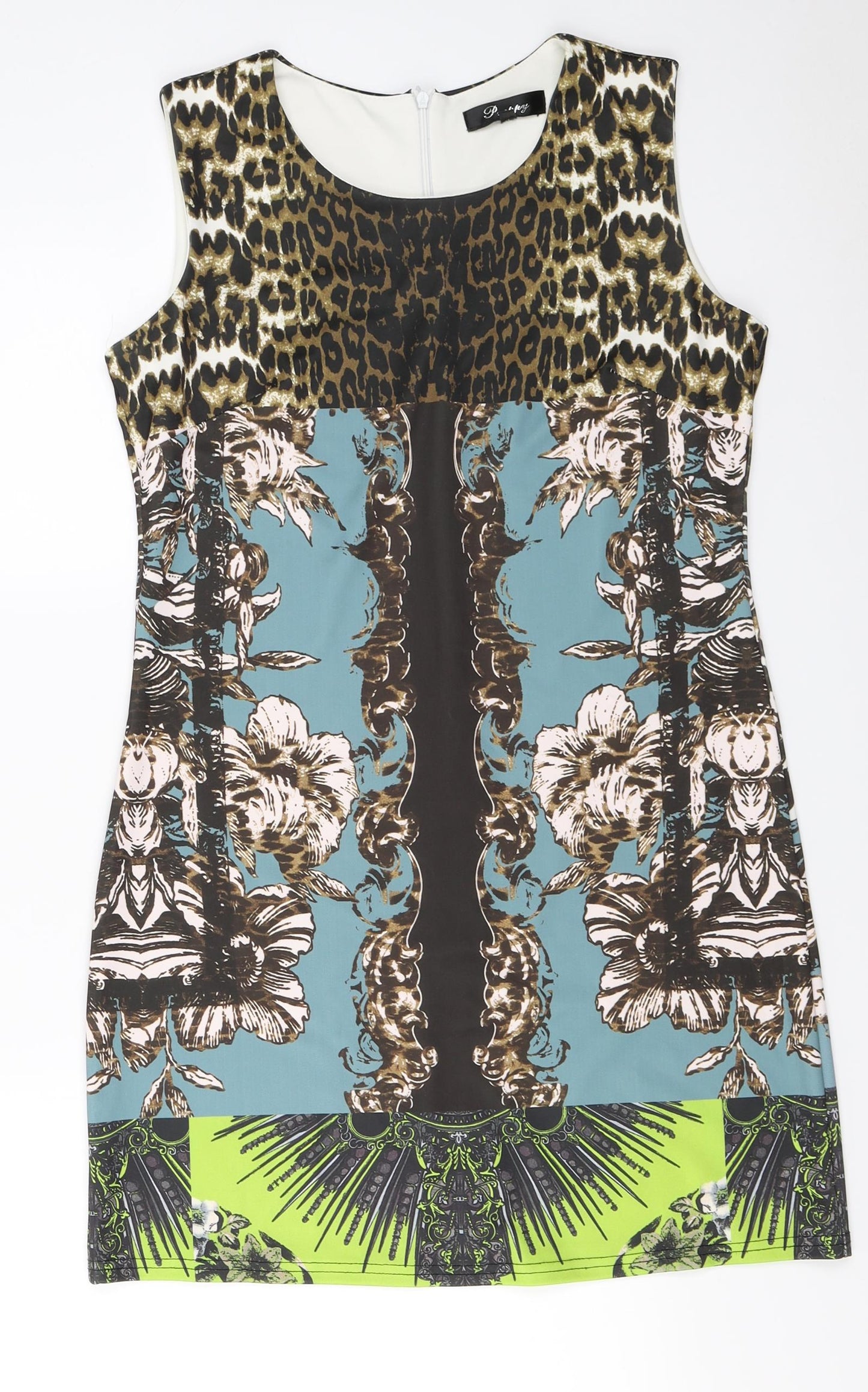 Preppy  Womens Grey Floral  A-Line  Size M