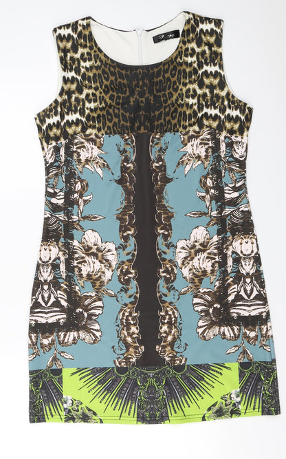 Preppy  Womens Grey Floral  A-Line  Size M