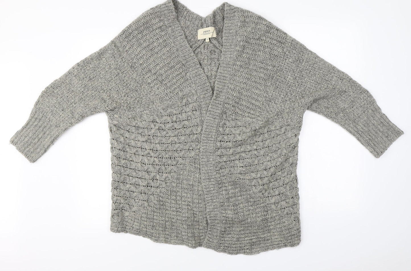 Papaya  Womens Grey   Cardigan Jumper Size S