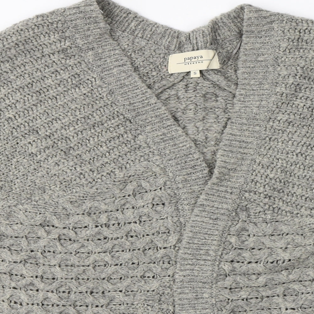 Papaya  Womens Grey   Cardigan Jumper Size S