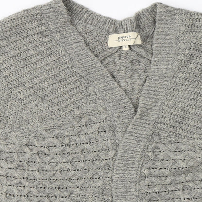 Papaya  Womens Grey   Cardigan Jumper Size S
