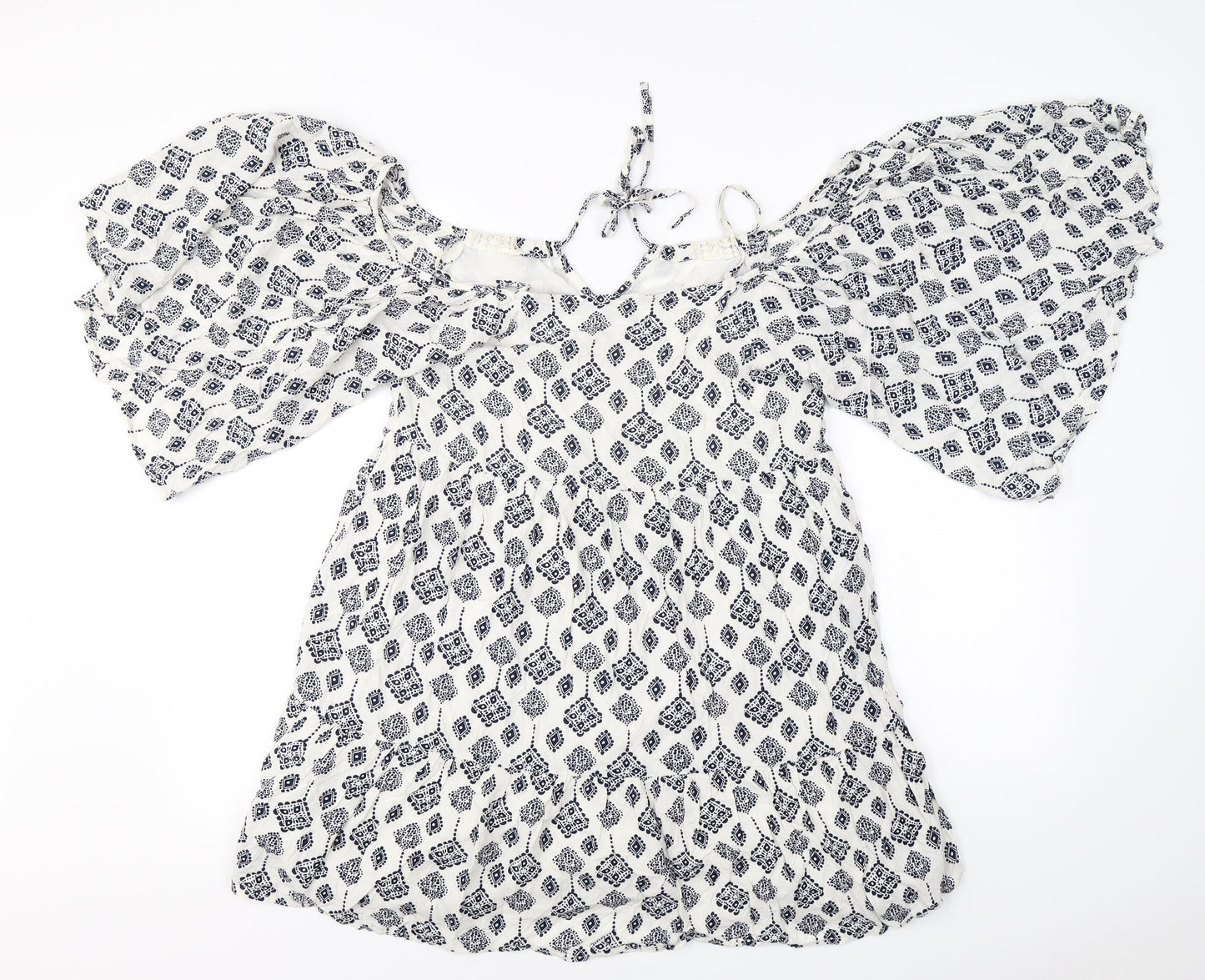 Womens UK Size 8 glamourous White Basic Blouse
