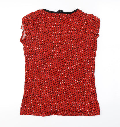 Dorothy Perkins  Womens Red Floral  Basic T-Shirt Size 12