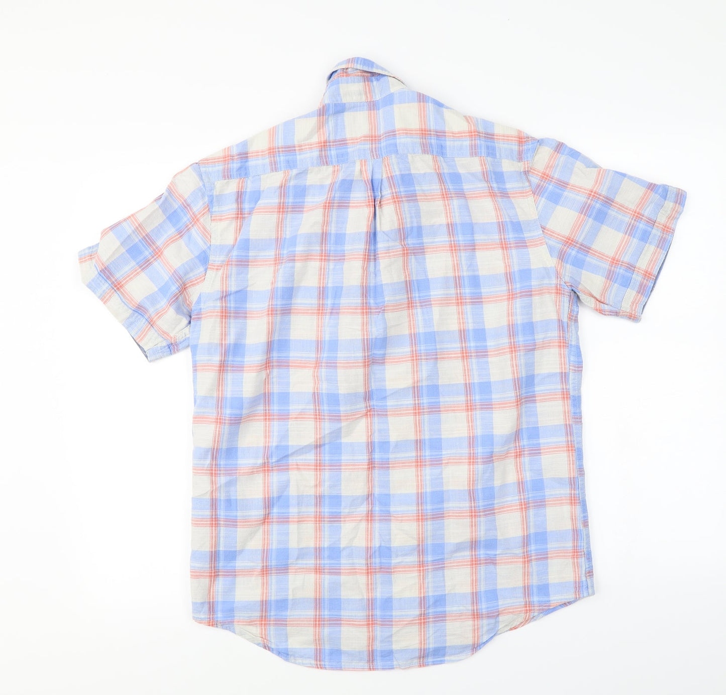 Mens UK Size S Marks and Spencer Blue  Button-Up Short Sleeve Casual Shirt