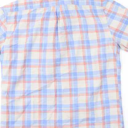 Mens UK Size S Marks and Spencer Blue  Button-Up Short Sleeve Casual Shirt