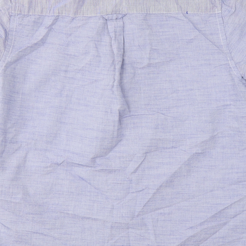 Mens UK Size S Maine New England Blue  Button-Up Short Sleeve Casual Shirt
