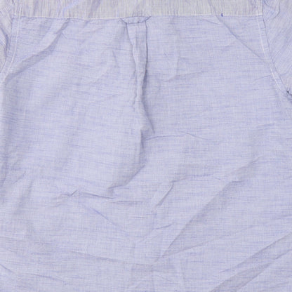 Mens UK Size S Maine New England Blue  Button-Up Short Sleeve Casual Shirt