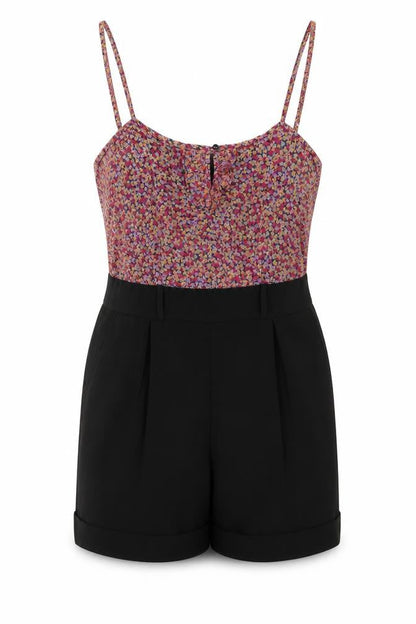 Heaven  Womens Black Floral  Jumpsuit One-Piece Size 10