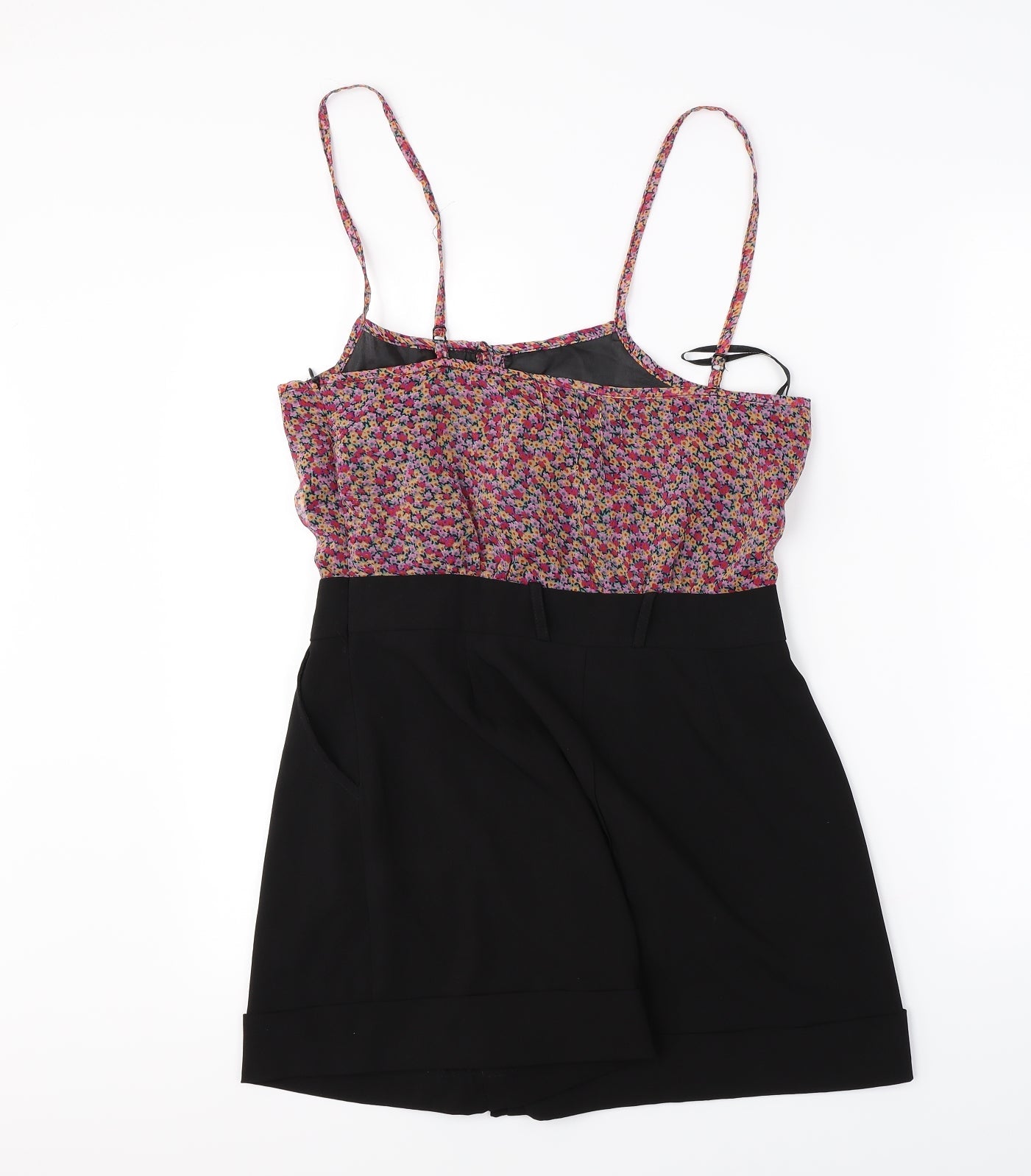 Heaven  Womens Black Floral  Jumpsuit One-Piece Size 10