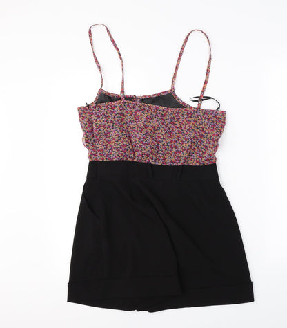 Heaven  Womens Black Floral  Jumpsuit One-Piece Size 10