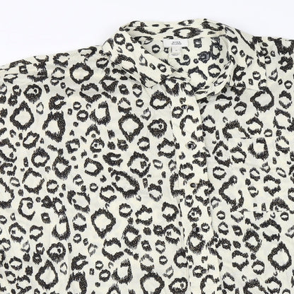 River Island  Womens Beige Animal Print  Basic Button-Up Size S