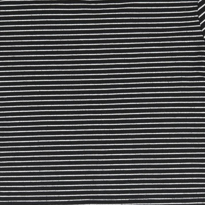 YD Girls Black Striped  Basic T-Shirt Size 9-10 Years