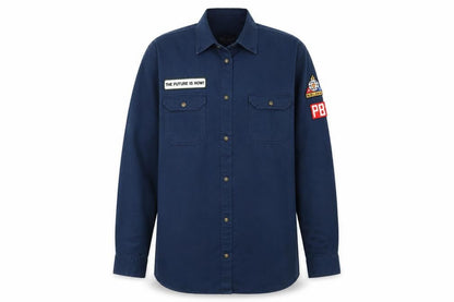 Womens UK Size S Pull&Bear Blue Basic Button-Up