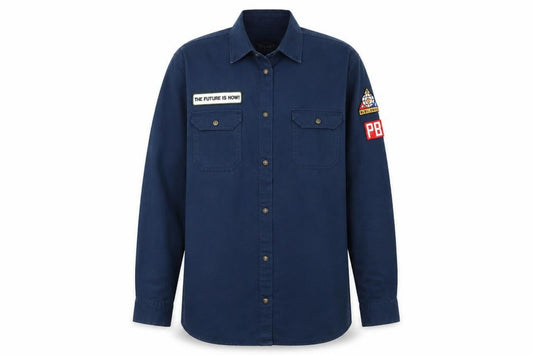 Womens UK Size S Pull&Bear Blue Basic Button-Up