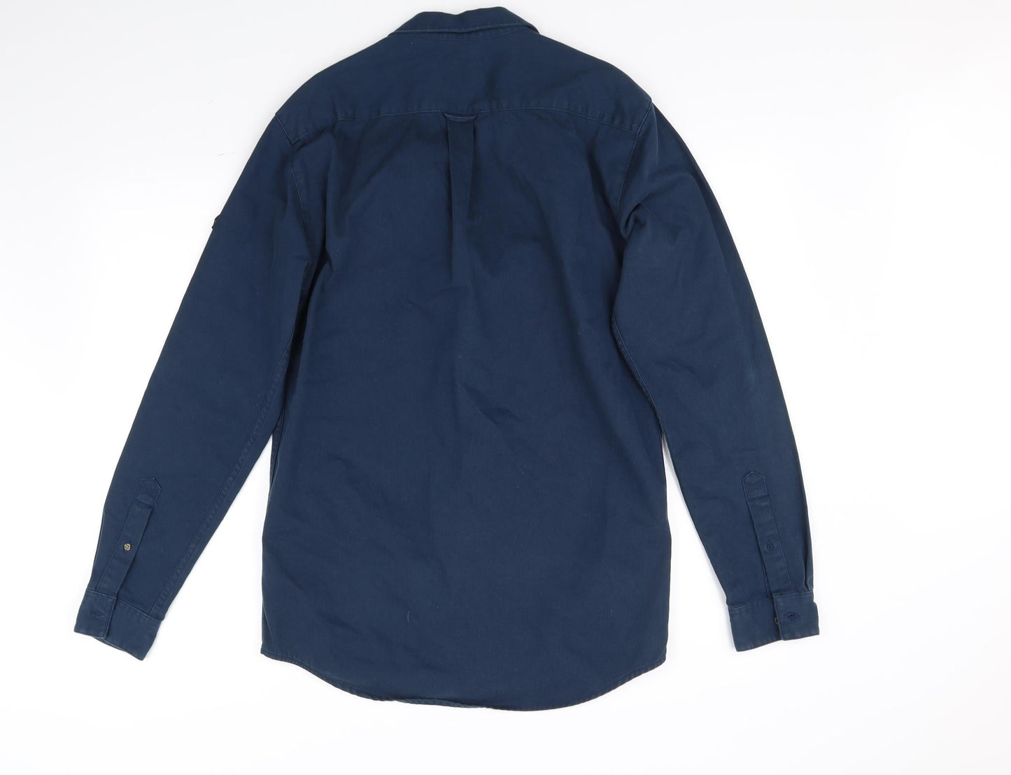 Womens UK Size S Pull&Bear Blue Basic Button-Up