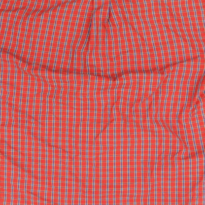 CAPSULE Womens Orange Check  Basic Button-Up Size M