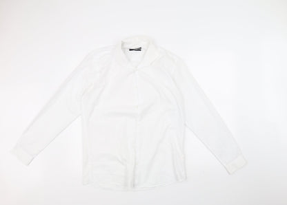 Mens UK Size 15.5 Cedar Wood State White  Button-Up Long Sleeve Casual Shirt