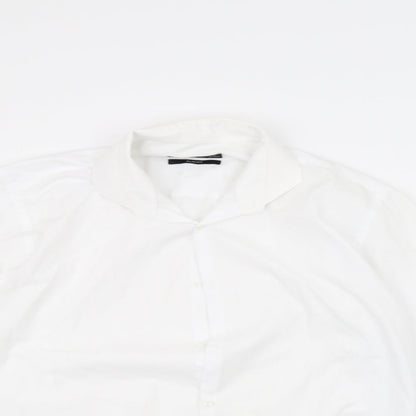 Mens UK Size 15.5 Cedar Wood State White  Button-Up Long Sleeve Casual Shirt