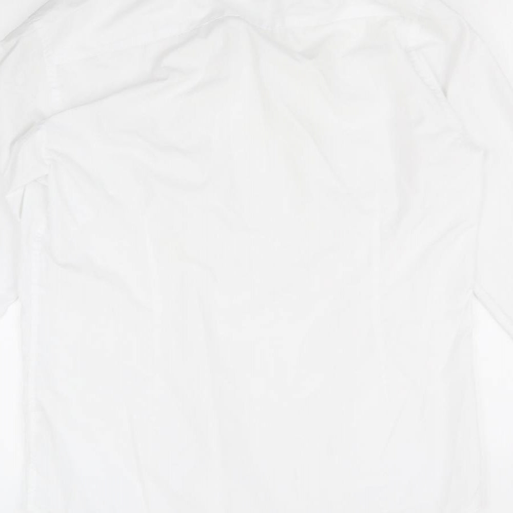 Mens UK Size 15.5 Cedar Wood State White  Button-Up Long Sleeve Casual Shirt