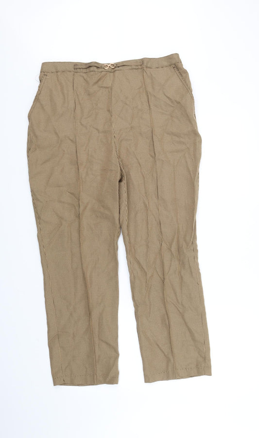 Damart Womens Orange Check  Trousers  Size 20 L30 in