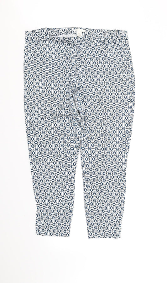 Womens UK Size 14 H&M Regular Fit  White Trousers