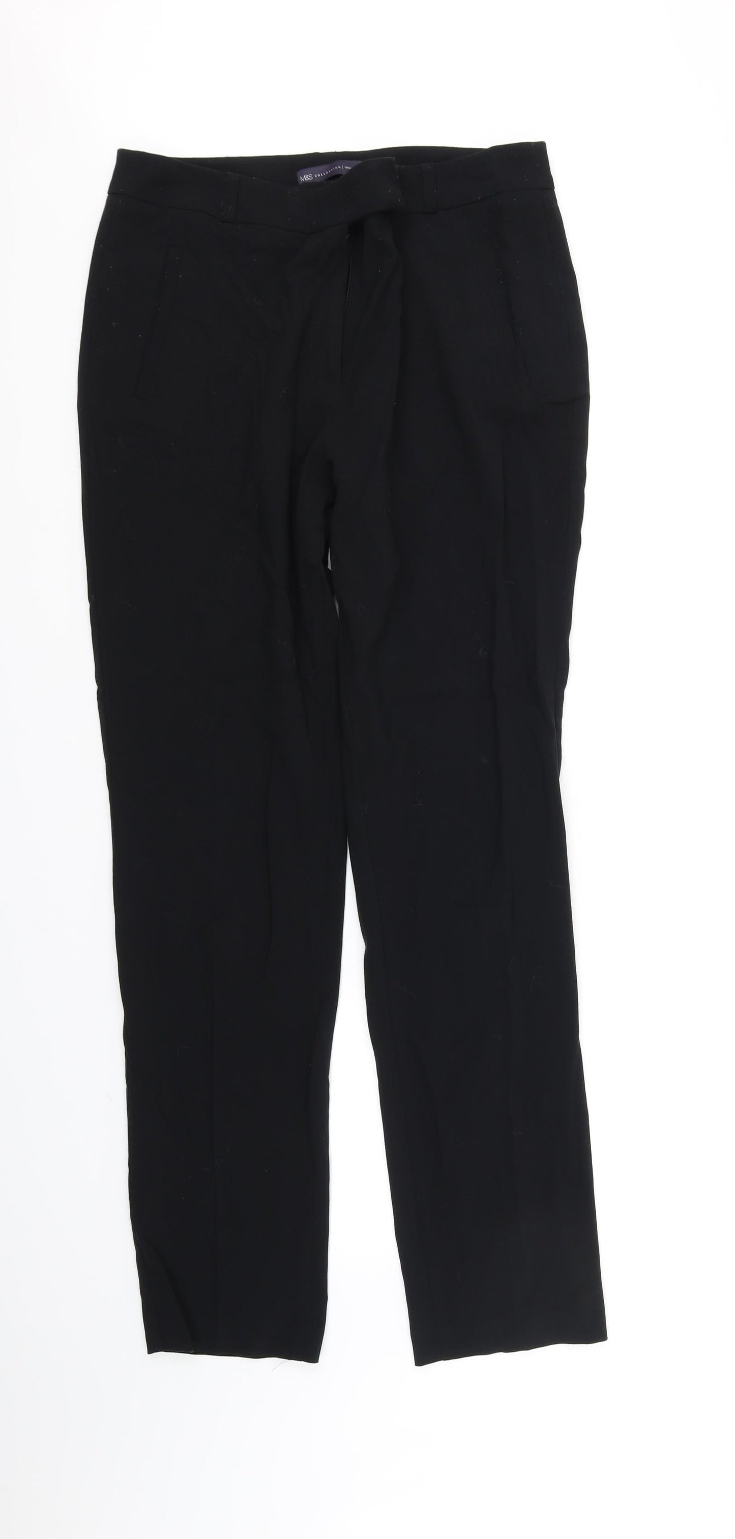 Womens UK Size 12 Marks and Spencer Regular Fit  Black Trousers