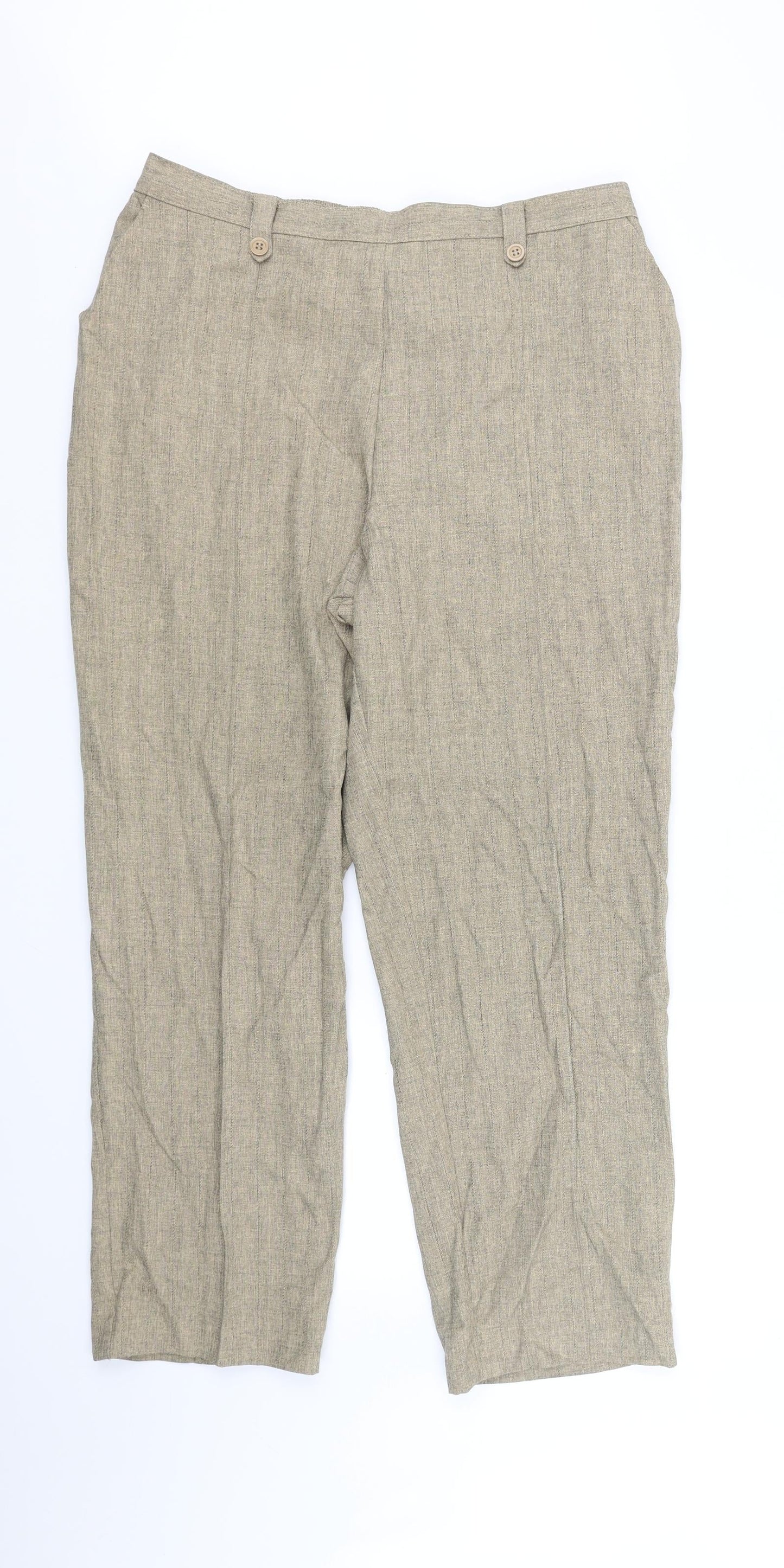 Womens UK Size 18 Marks and Spencer Regular Fit  Beige Trousers