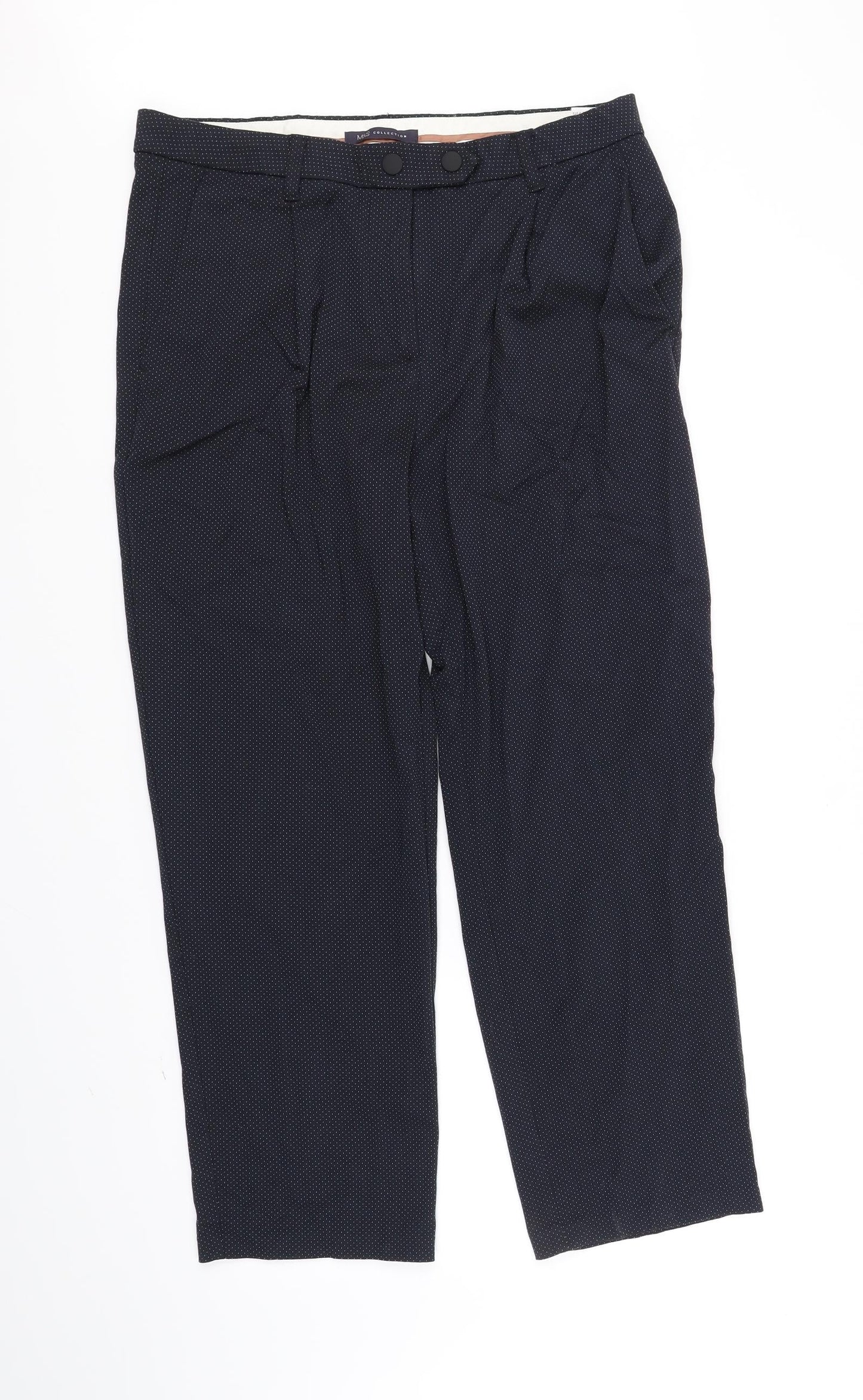 Womens UK Size 14 Marks and Spencer Regular Fit  Blue Trousers