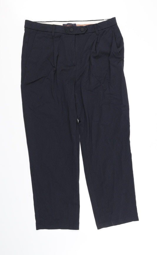 Womens UK Size 14 Marks and Spencer Regular Fit  Blue Trousers