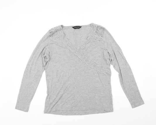 Womens UK Size 14 Dorothy Perkins Grey Basic T-Shirt
