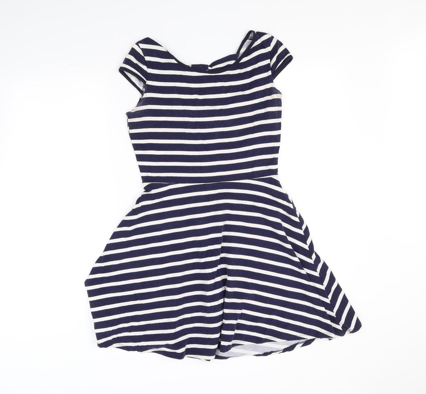 Dorothy Perkins Womens Blue Striped  Fit & Flare  Size 8